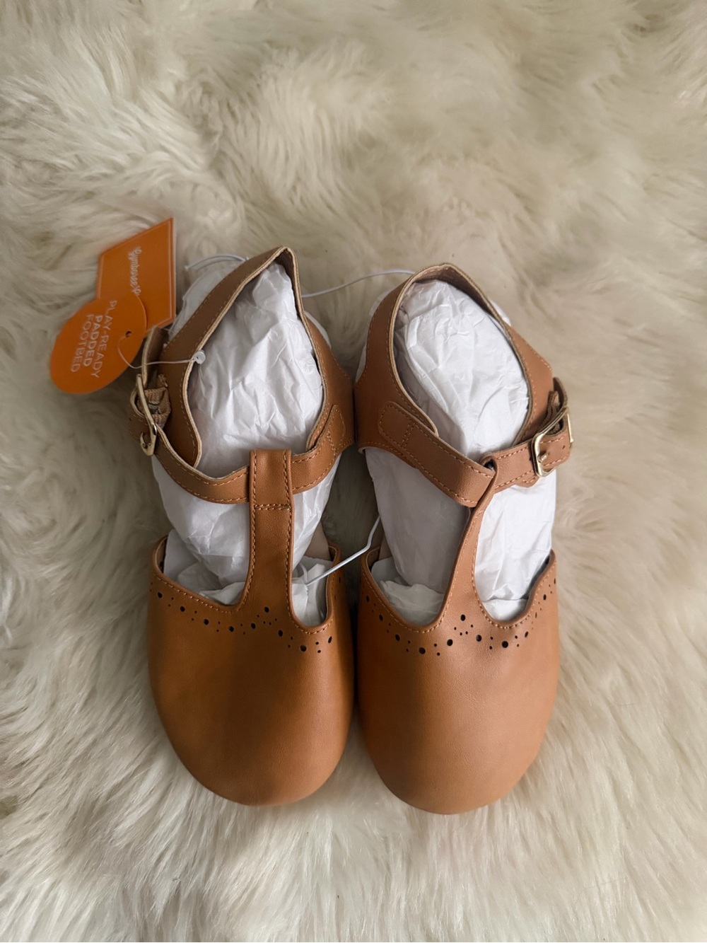 Gymboree Tan T-Strap Dress Shoes